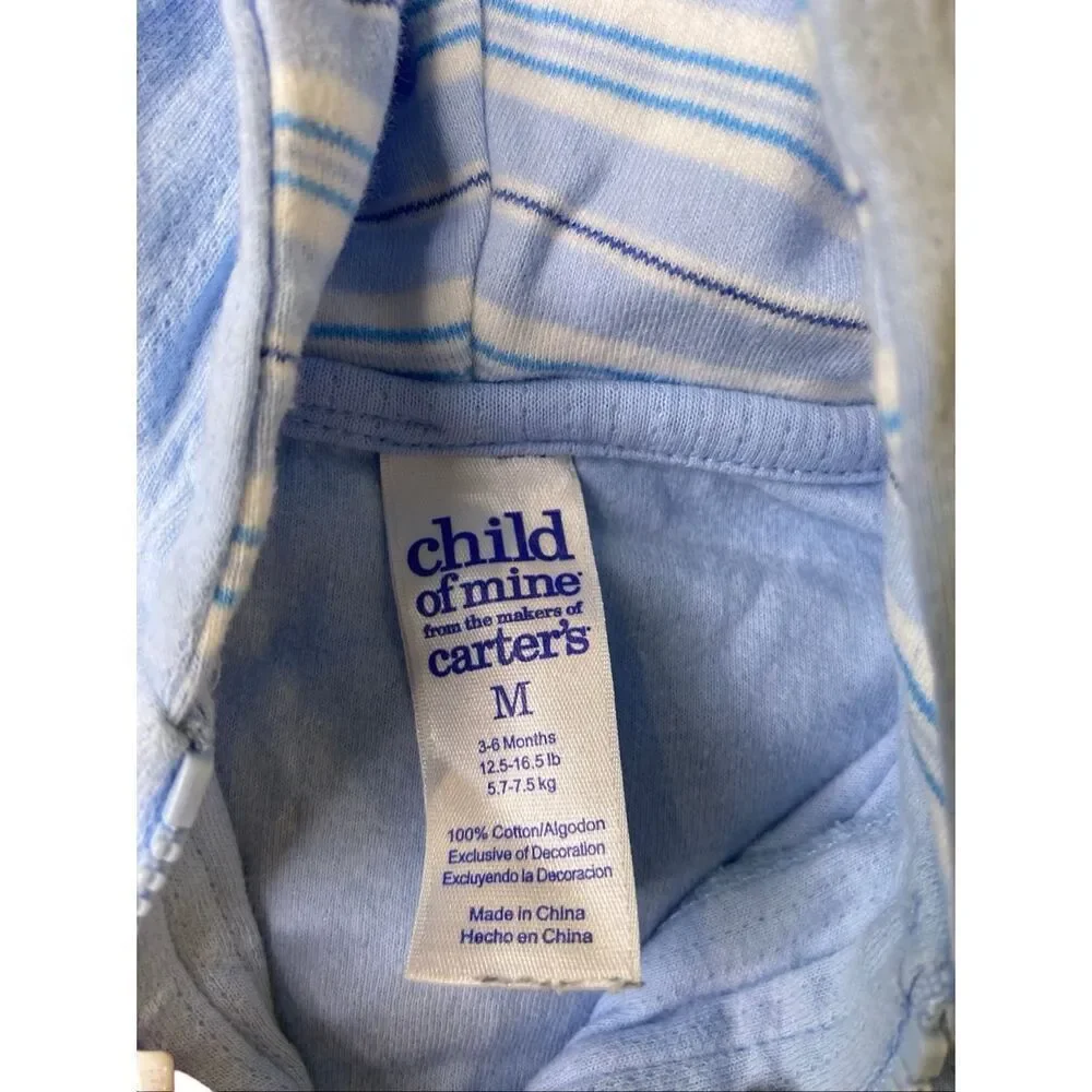 Baby Gap Carter’s Baby Boy Outfit Bundle 3-6M Hooded Romper Jacket Blue Striped